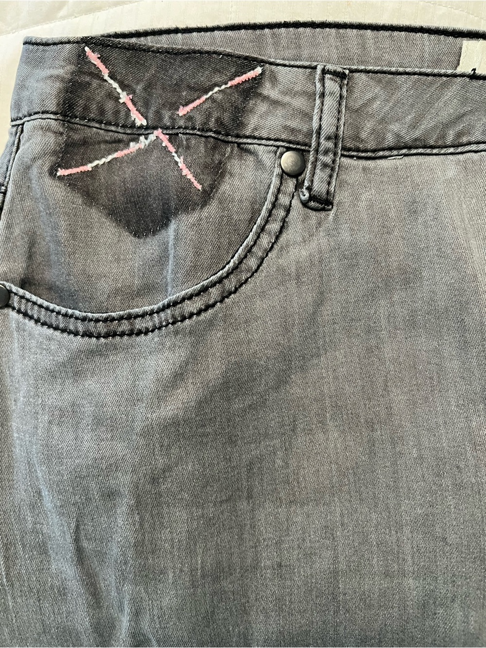 Easel Gray Washed Denim Maxi Skirt Long Boho Western NWT L - Picture 4 of 10